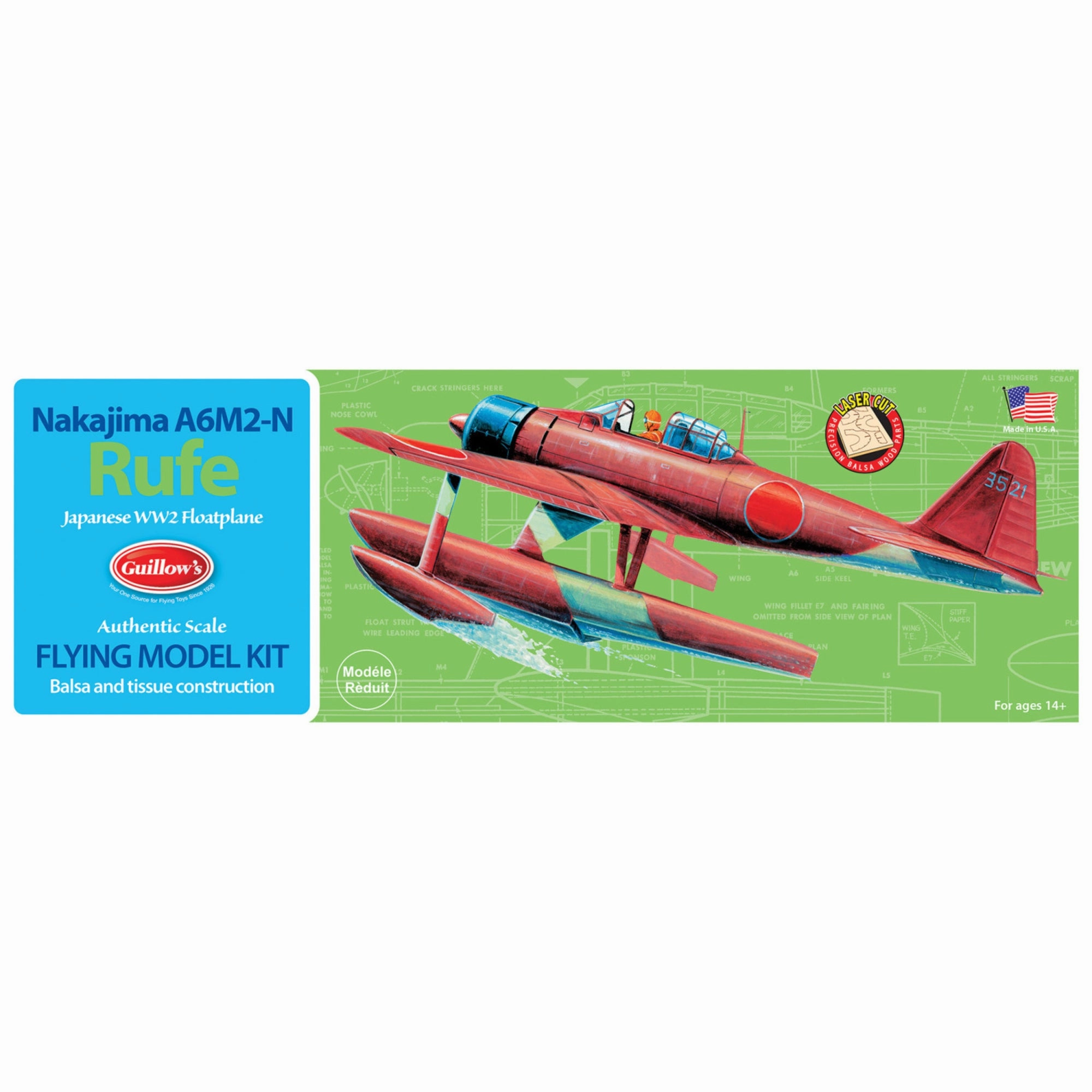 Guillow's Nakijima A6M2-N Rufe 1/30 Scale Model Kit