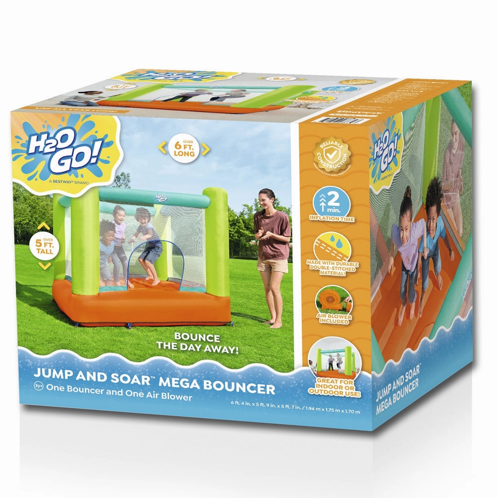 H2OGO! Jump and Soar Kids Inflatable Mega Bouncer 5'7" - Outdoor Play Fun