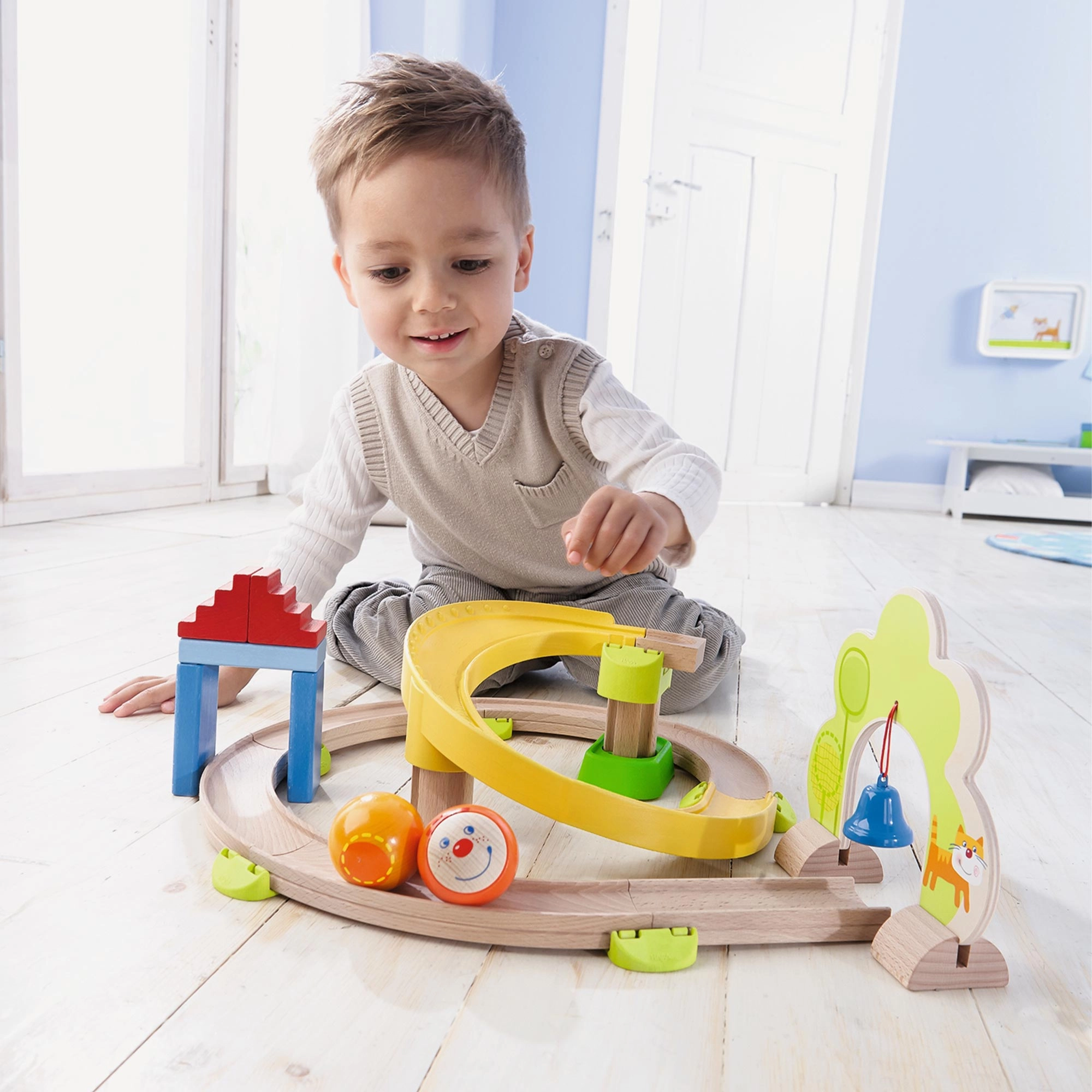 HABA Kullerbu Spiral 26 Piece Starter Track Set - Interactive Play System