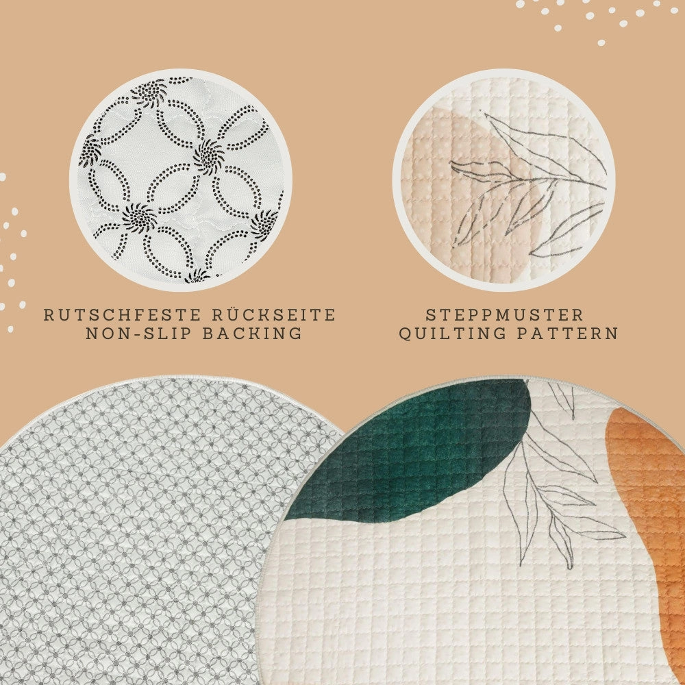Hakuna Matte Watercolor Quilted Playmat - Padded 59" Circle Floor Blanket