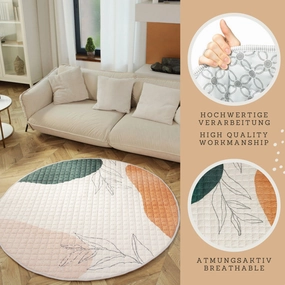 Hakuna Matte Watercolor Quilted Playmat - Padded 59" Circle Floor Blanket