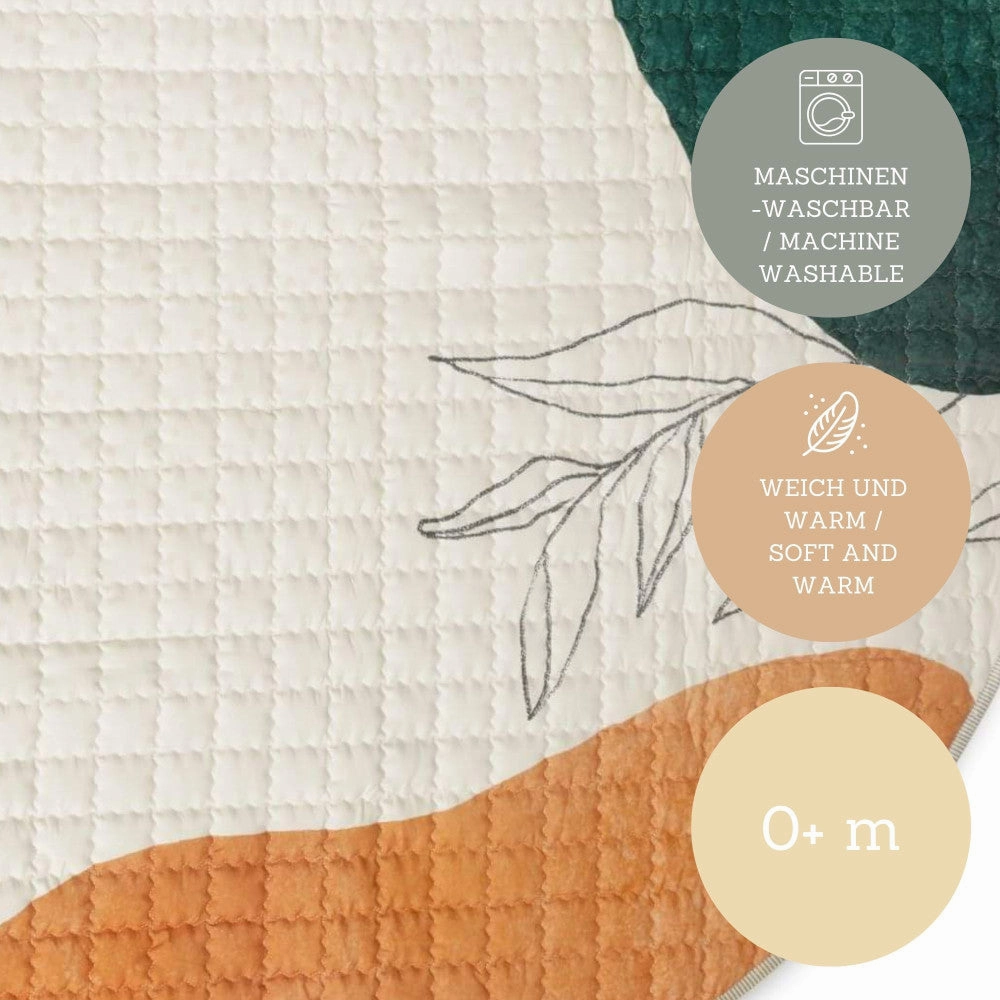 Hakuna Matte Watercolor Quilted Playmat - Padded 59" Circle Floor Blanket