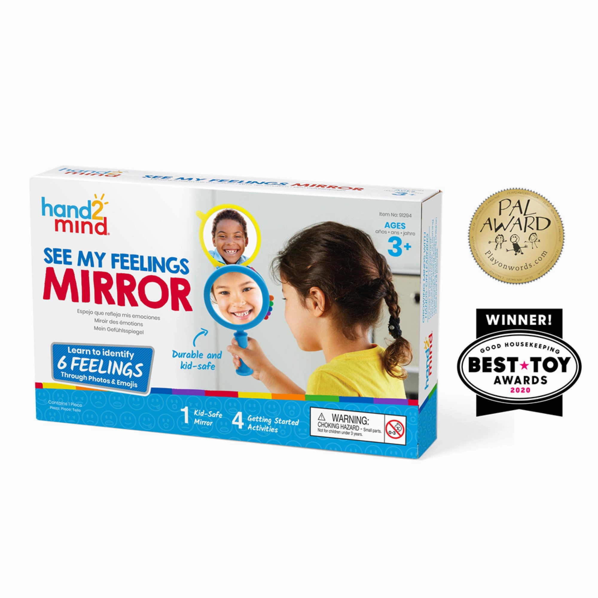Hand2Mind See My Feelings Mirror, Fun Learning Tool for Toddlers