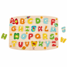 Hape ABC Picture 27pc Wooden Peg Puzzle - Educational Toy