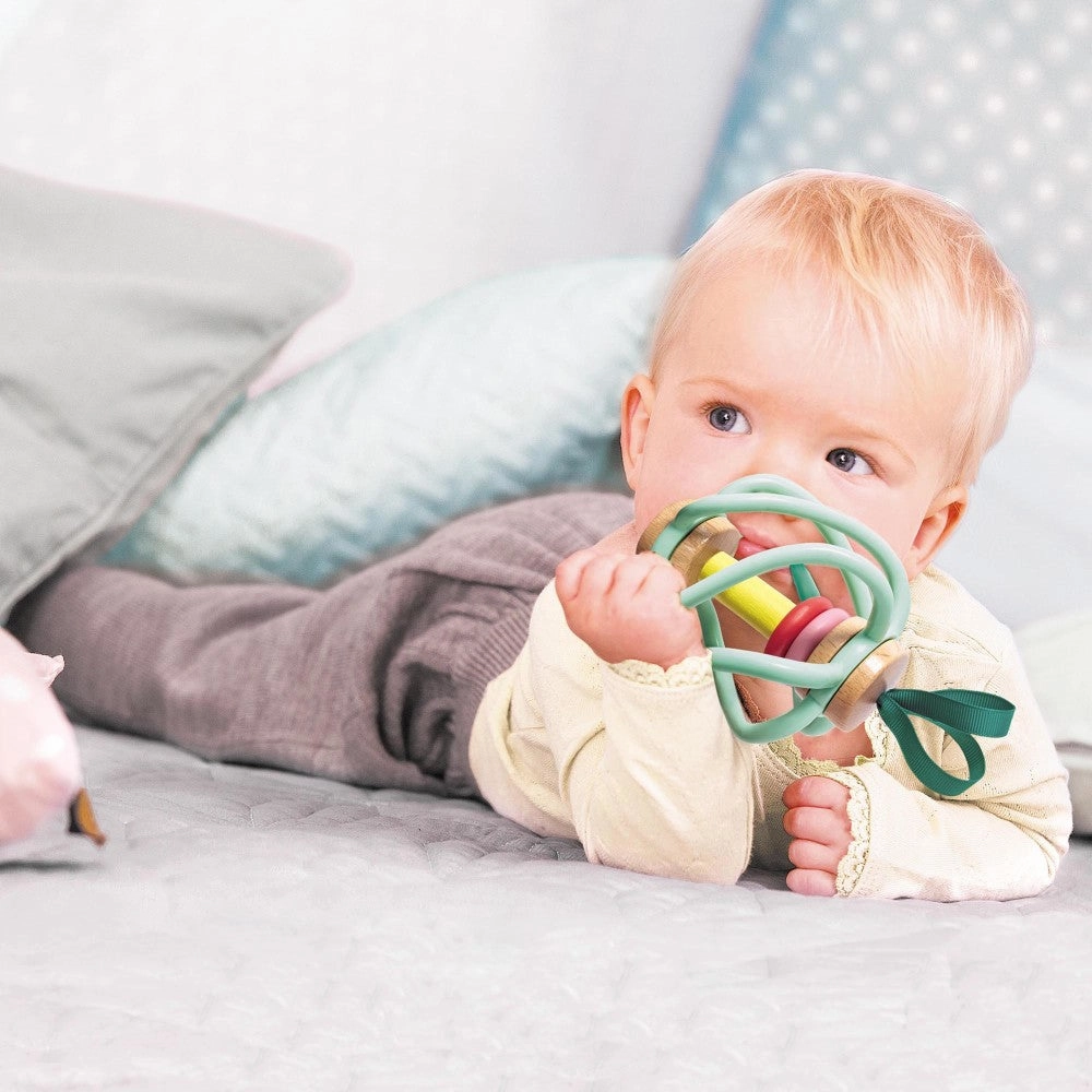 Hape Apple Grab Toy  Green-Yellow-Red Teether Baby Toy