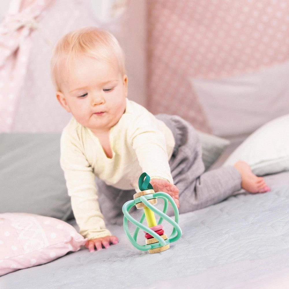 Hape Apple Grab Toy  Green-Yellow-Red Teether Baby Toy