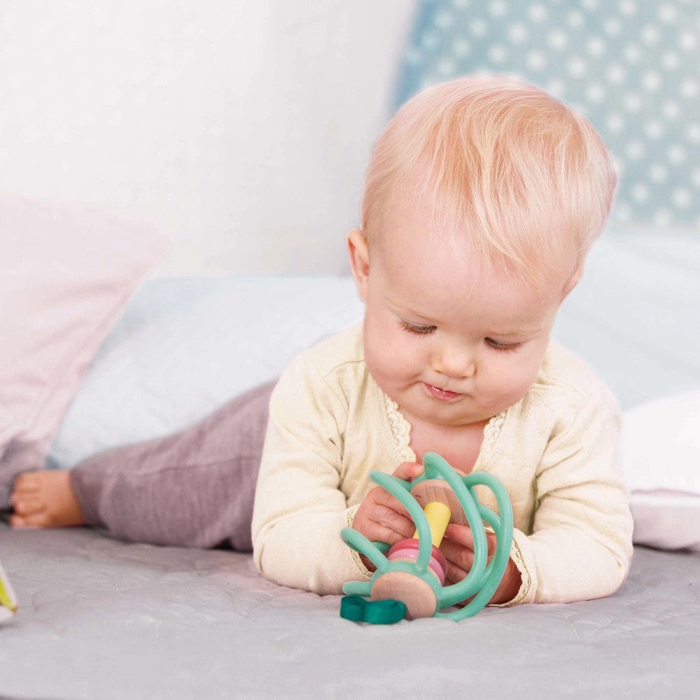 Hape Apple Grab Toy  Green-Yellow-Red Teether Baby Toy