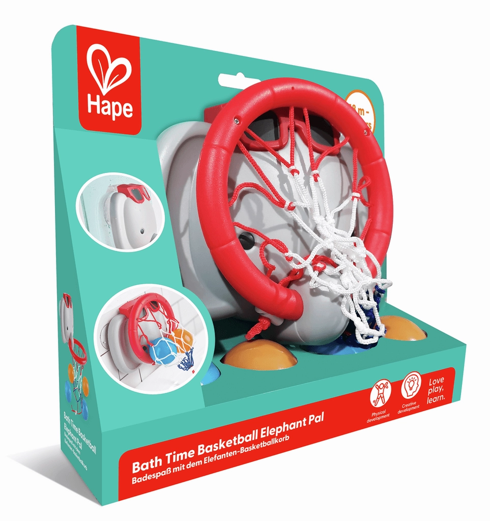 Hape Bath Time Basketball Elephant Pal Bath Toy for Toddlers Ages 18M 