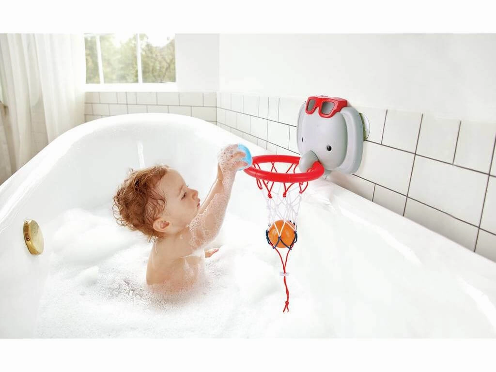 Hape Bath Time Basketball Elephant Pal Bath Toy for Toddlers Ages 18M 