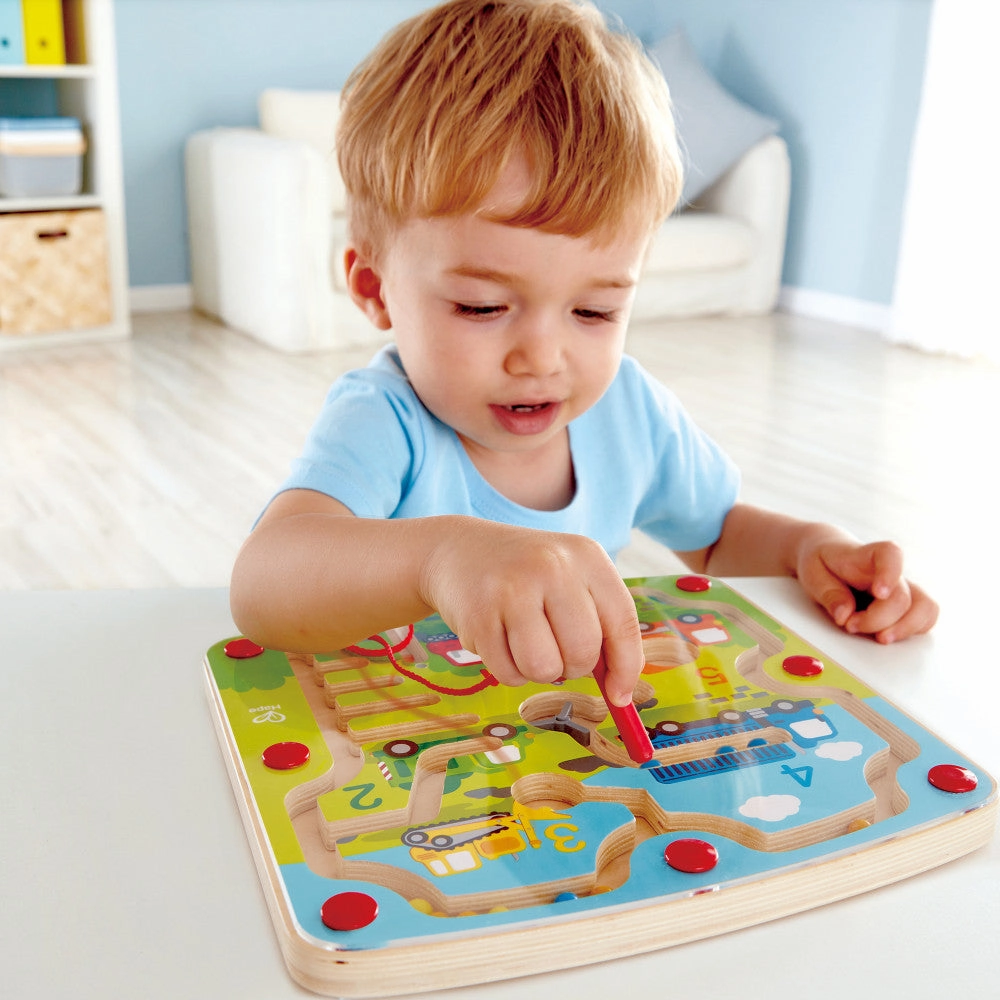 Hape Construction & Number Magnet Maze - Wooden Magnetic Educational Toy