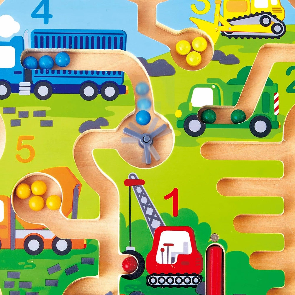 Hape Construction & Number Magnet Maze - Wooden Magnetic Educational Toy