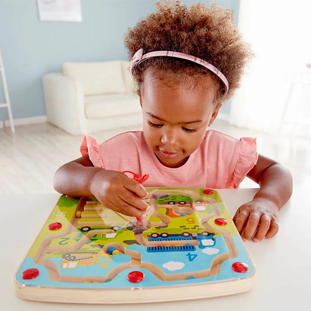 Hape Construction & Number Magnet Maze - Wooden Magnetic Educational Toy
