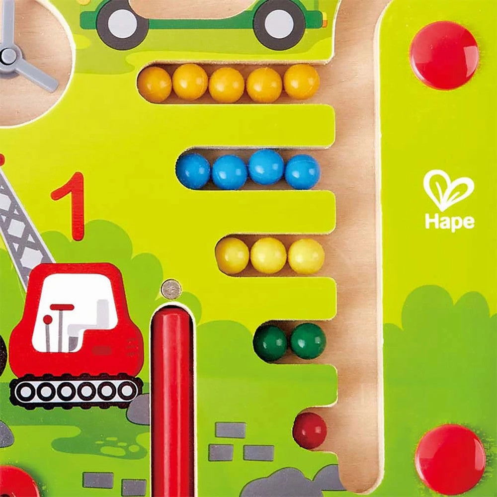 Hape Construction & Number Magnet Maze - Wooden Magnetic Educational Toy