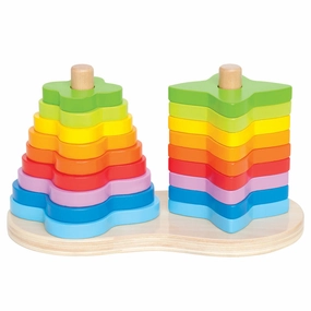 Hape Double Rainbow Stacker  Blossom & Star Wooden Toy