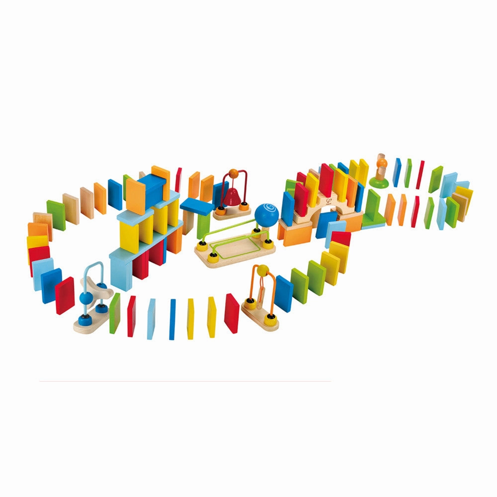 Hape Dynamo Wooden Domino Set - 107-Piece Colorful Interactive Playset