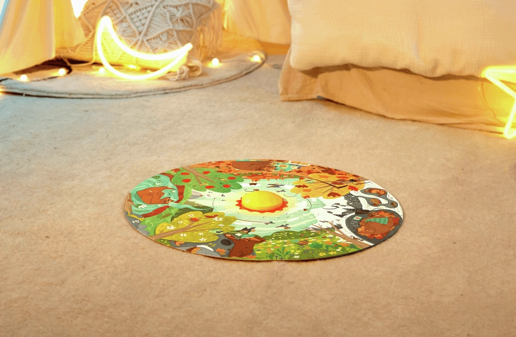 Hape Four Seasons Circular Puzzle with LED & Poster for Ages 3 and Up