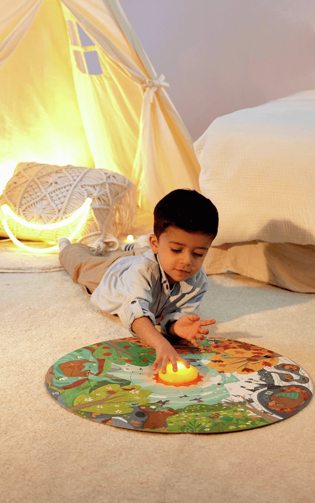 Hape Four Seasons Circular Puzzle with LED & Poster for Ages 3 and Up