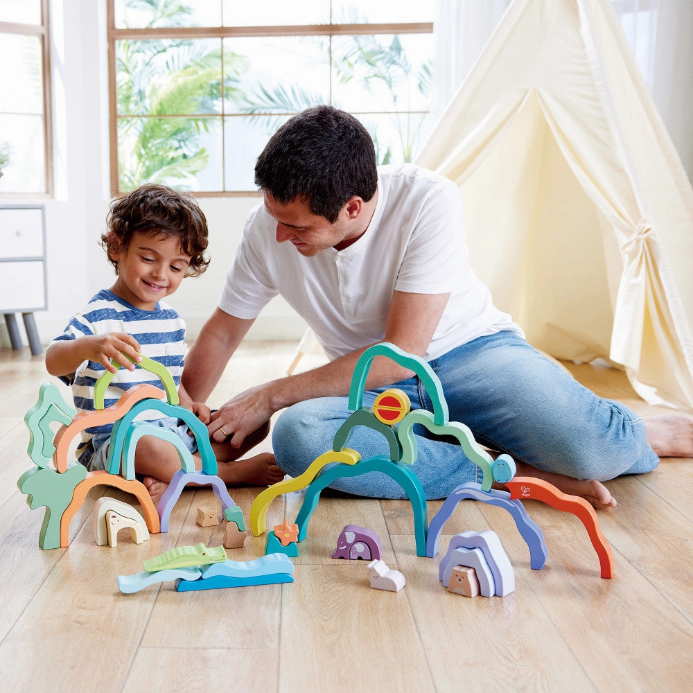 Hape Nature Scene Stacking Blocks  Colorful Wooden Nesting Toy