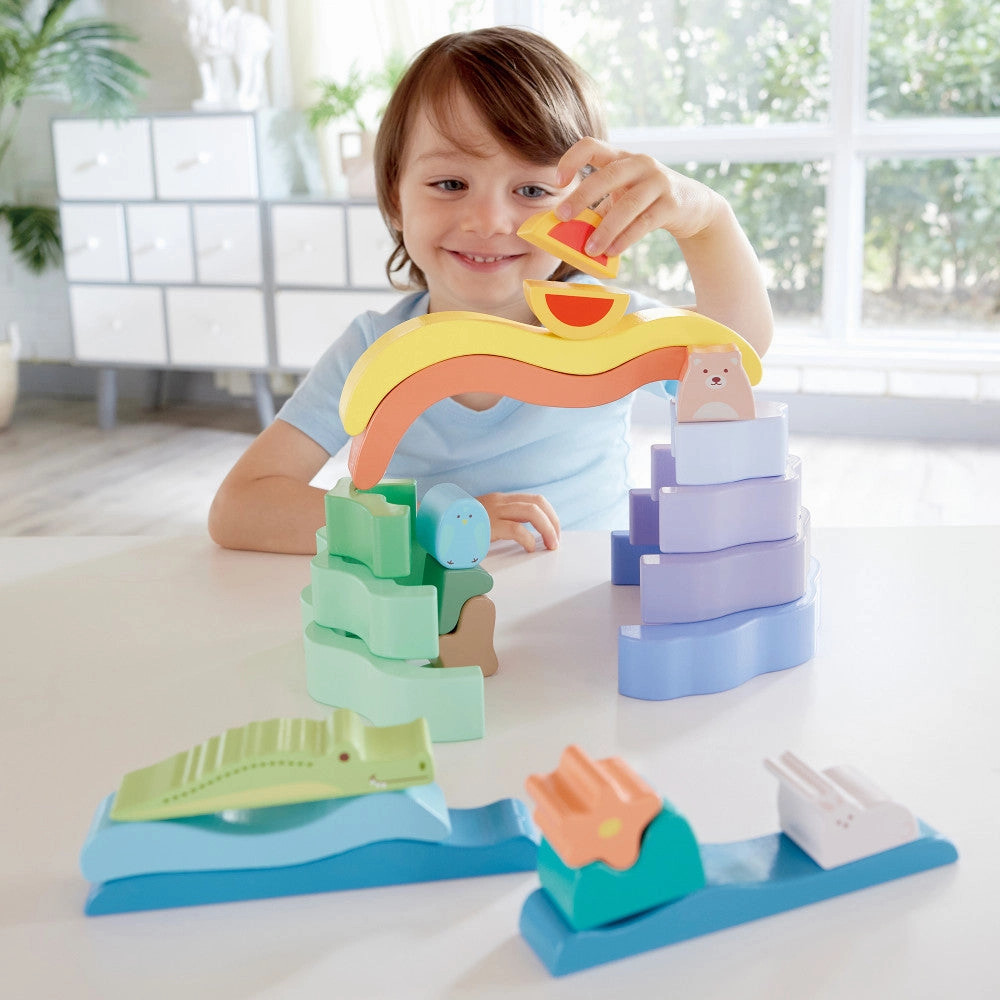 Hape Nature Scene Stacking Blocks  Colorful Wooden Nesting Toy