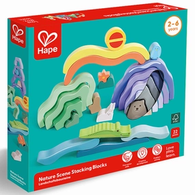 Hape Nature Scene Stacking Blocks  Colorful Wooden Nesting Toy