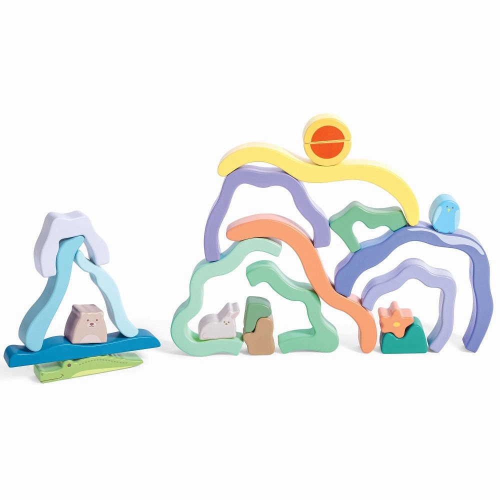 Hape Nature Scene Stacking Blocks  Colorful Wooden Nesting Toy