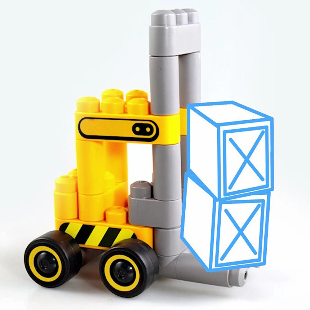 Hape PolyM 43pc Construction Site Building Blocks Set - Yellow/Grey