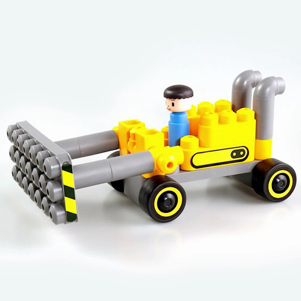 Hape PolyM 43pc Construction Site Building Blocks Set - Yellow/Grey