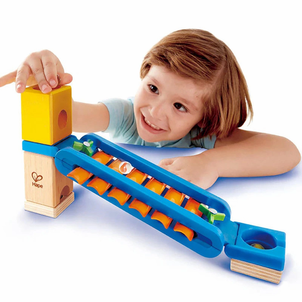 Hape Quadrilla 15-Piece Sonic Playground Marble Run with Xylophone Rail