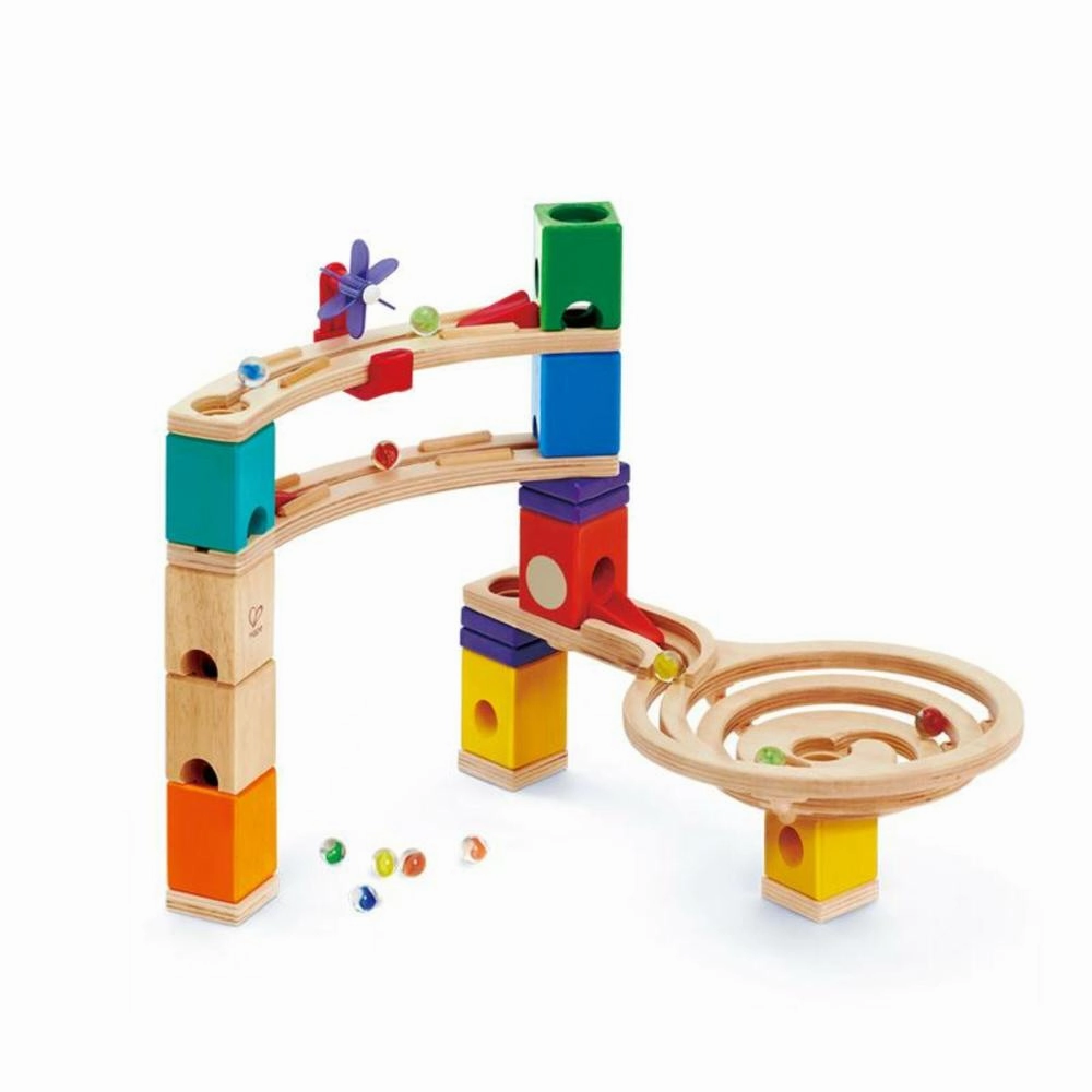 Hape Quadrilla Wooden Marble Run Construction Set - Race to the Finish, Ages 4 