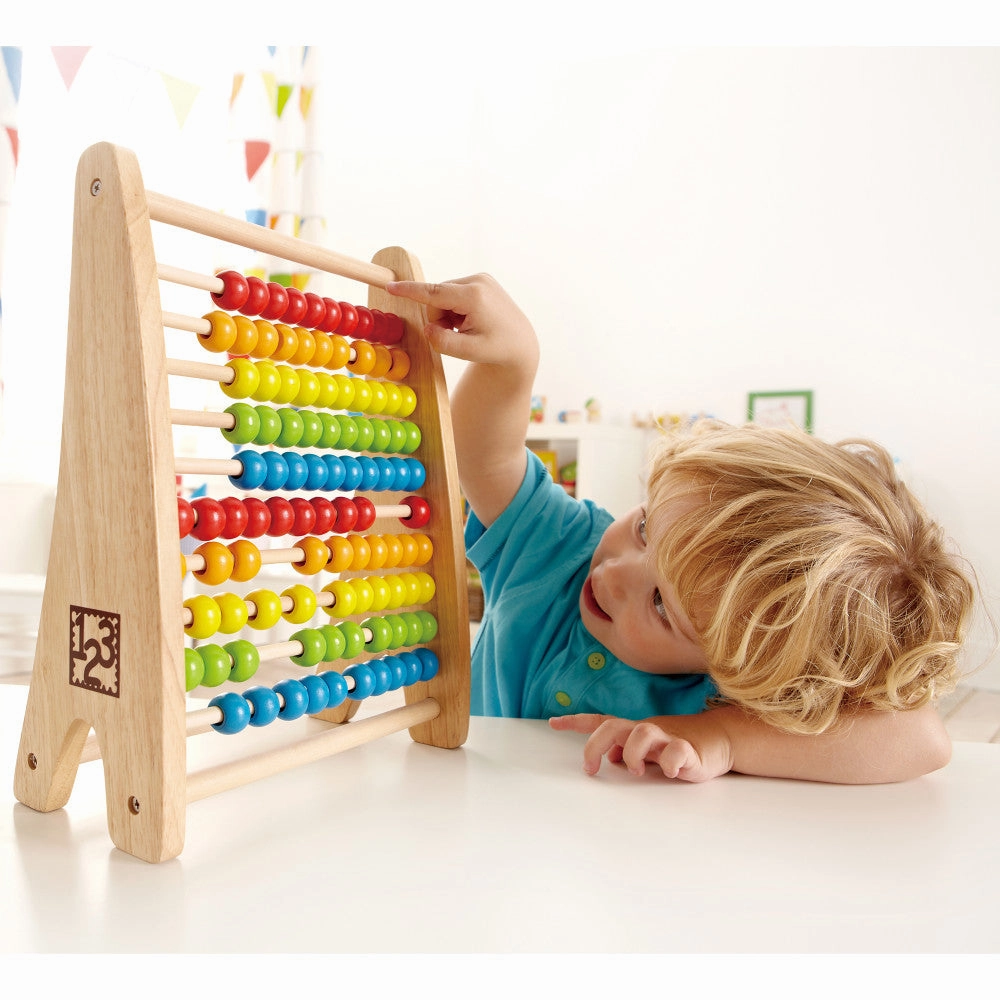 Hape Rainbow Bead Abacus - Colorful Wooden Counting Toy