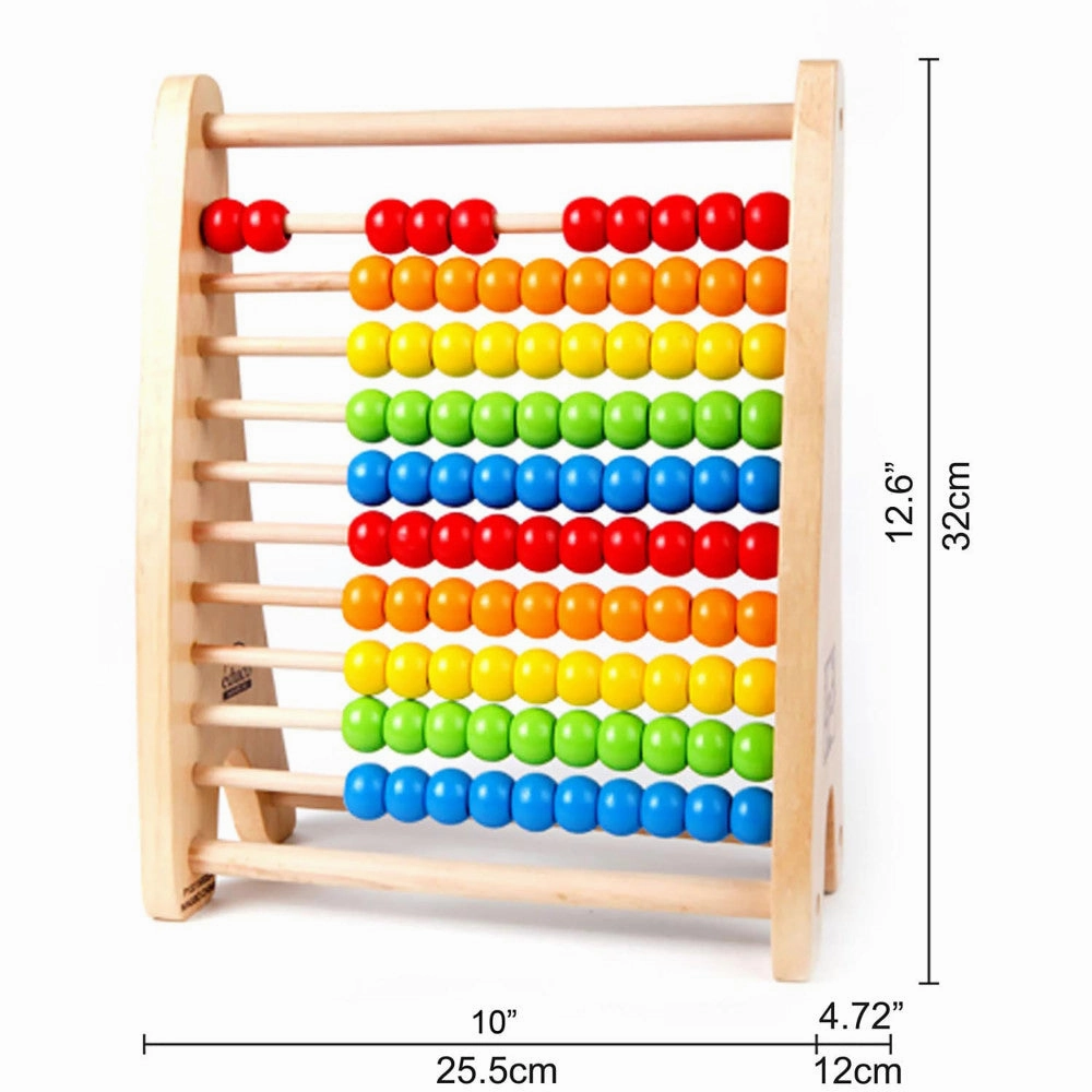 Hape Rainbow Bead Abacus - Colorful Wooden Counting Toy