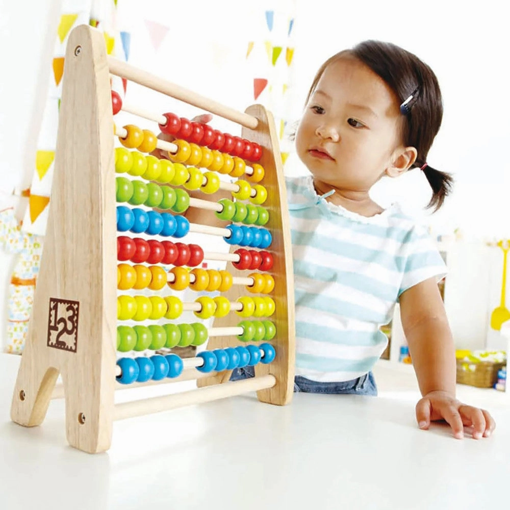Hape Rainbow Bead Abacus - Colorful Wooden Counting Toy