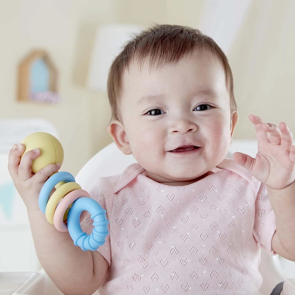Hape Rattling Rings Teether  Pastel Joy