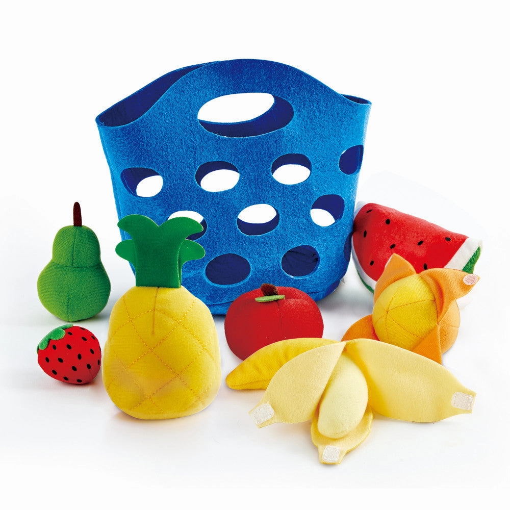Hape Toddler Fruit Basket Playset - Soft Felt Pieces for Ages 18 mo 