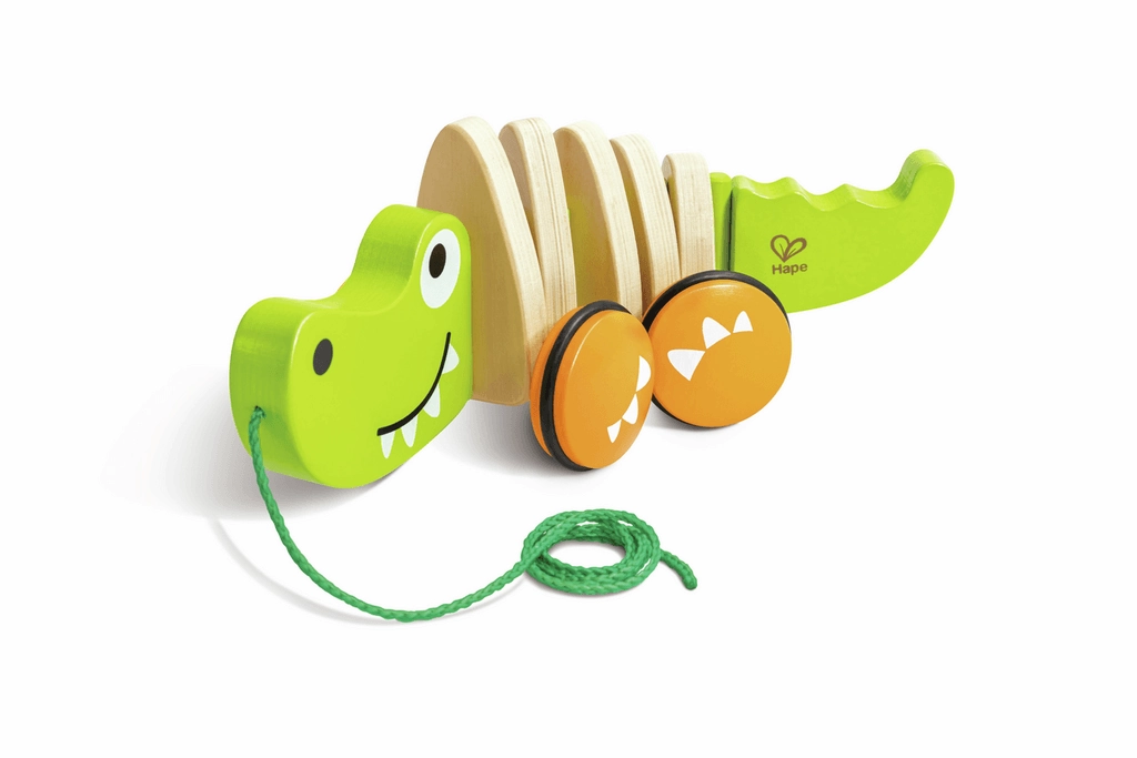 Hape Walk-A-Long Crocodile Pull Along Toy for Toddlers Ages 1 and Up