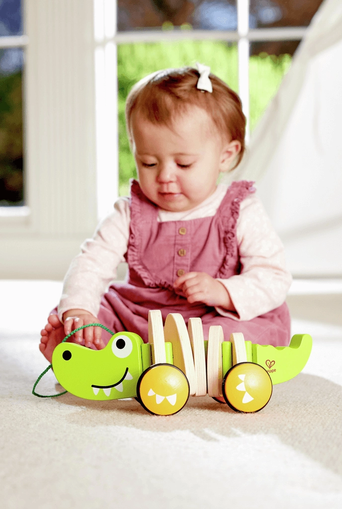 Hape Walk-A-Long Crocodile Pull Along Toy for Toddlers Ages 1 and Up