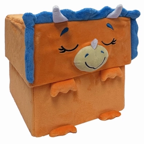Happy Nappers Dino Triceratops 15 inch Plush Toy - Brown/Blue