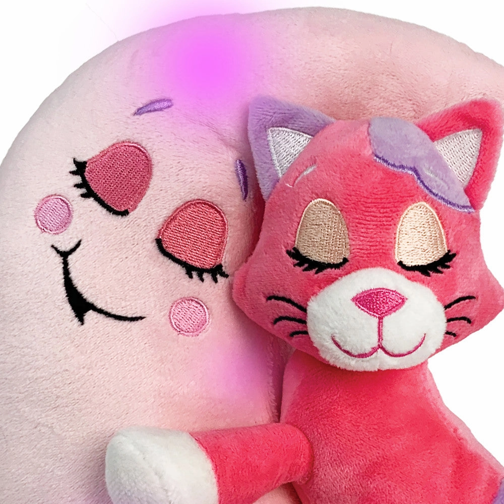 Happy Nappers Lullabrites 10 inch Interactive Pink Cat Moon Pet Plush