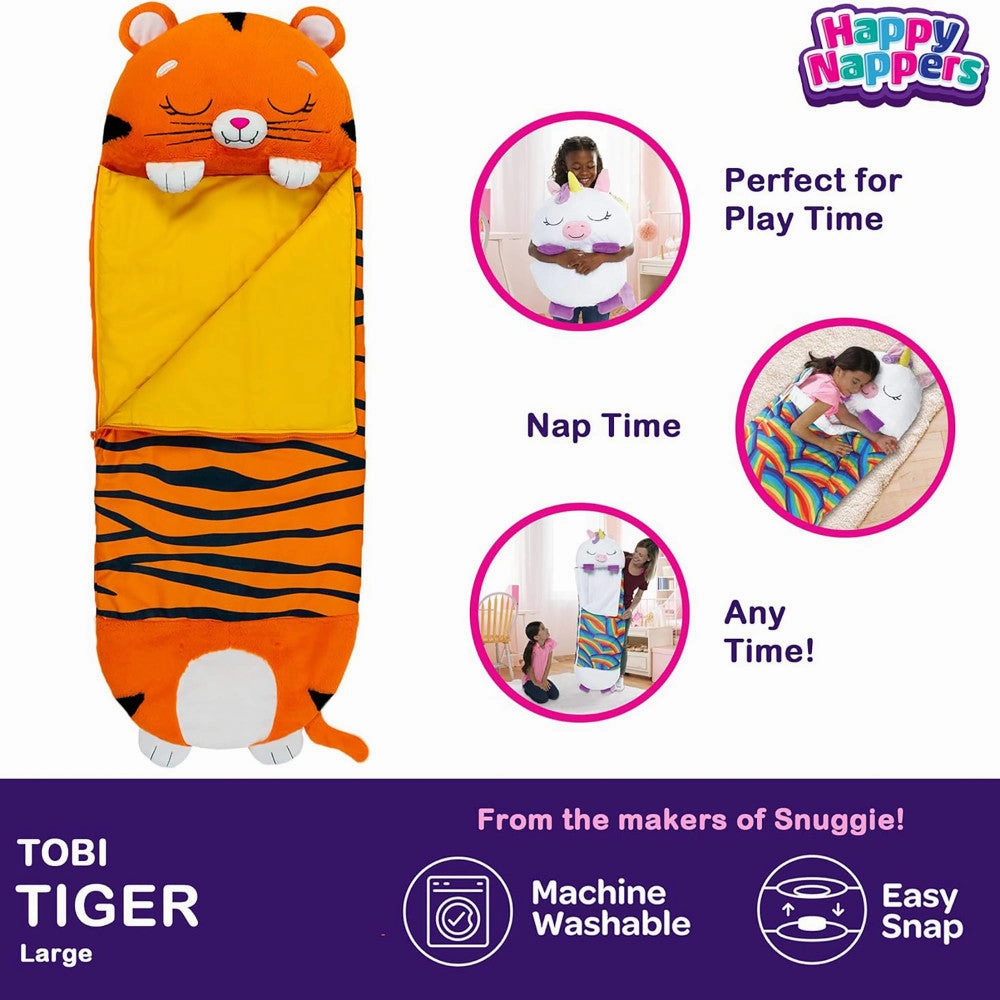 Happy Nappers Tiger Tobi 66 inch Plush Sleepy Sack - Large