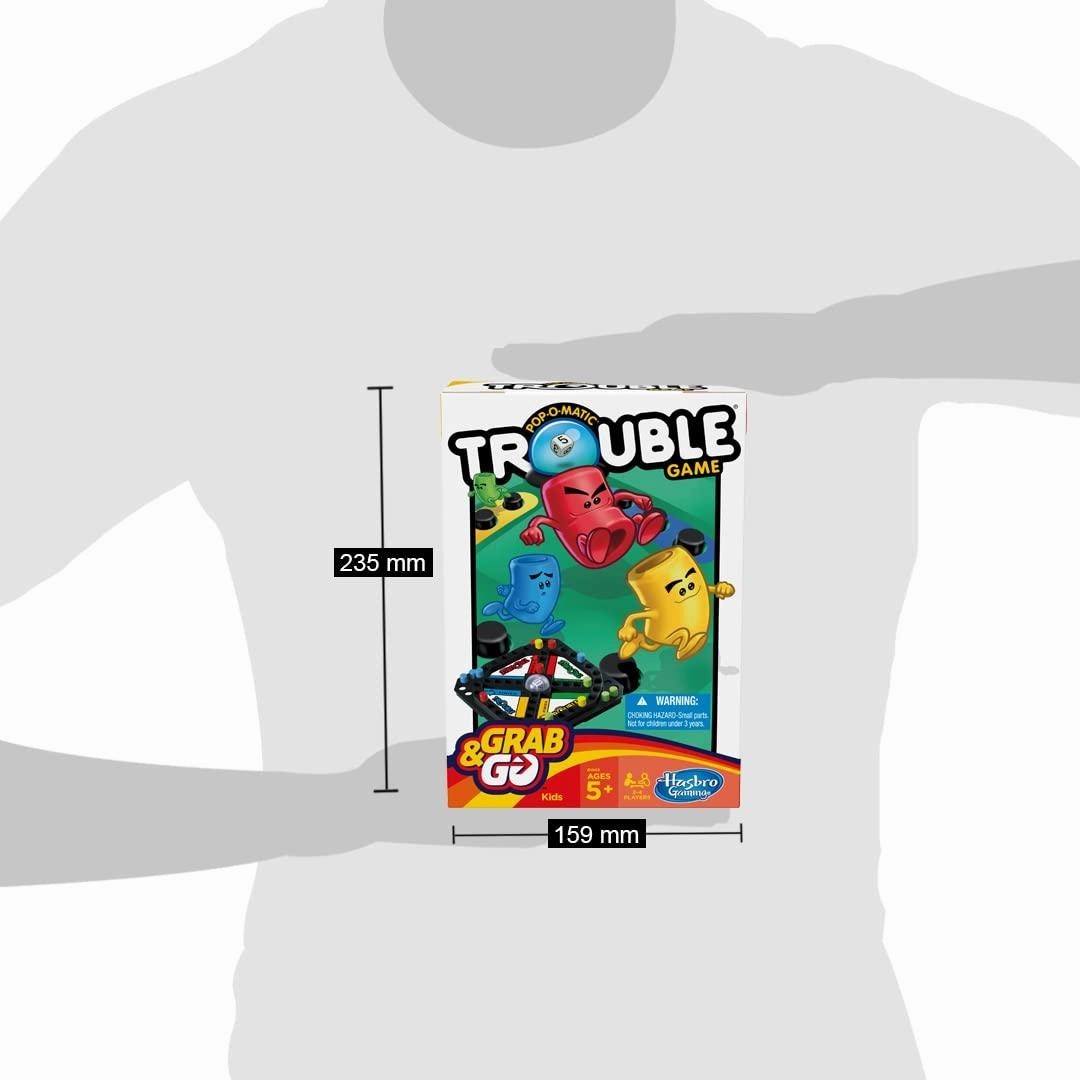 Hasbro Gaming Pop-O-Matic Trouble Grab & Go Game for Kids Ages 5 and Up