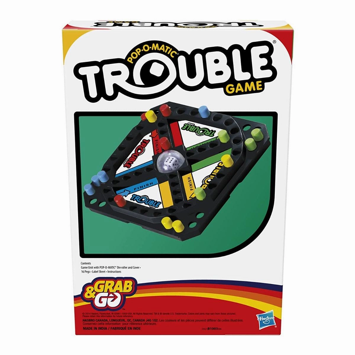 Hasbro Gaming Pop-O-Matic Trouble Grab & Go Game for Kids Ages 5 and Up