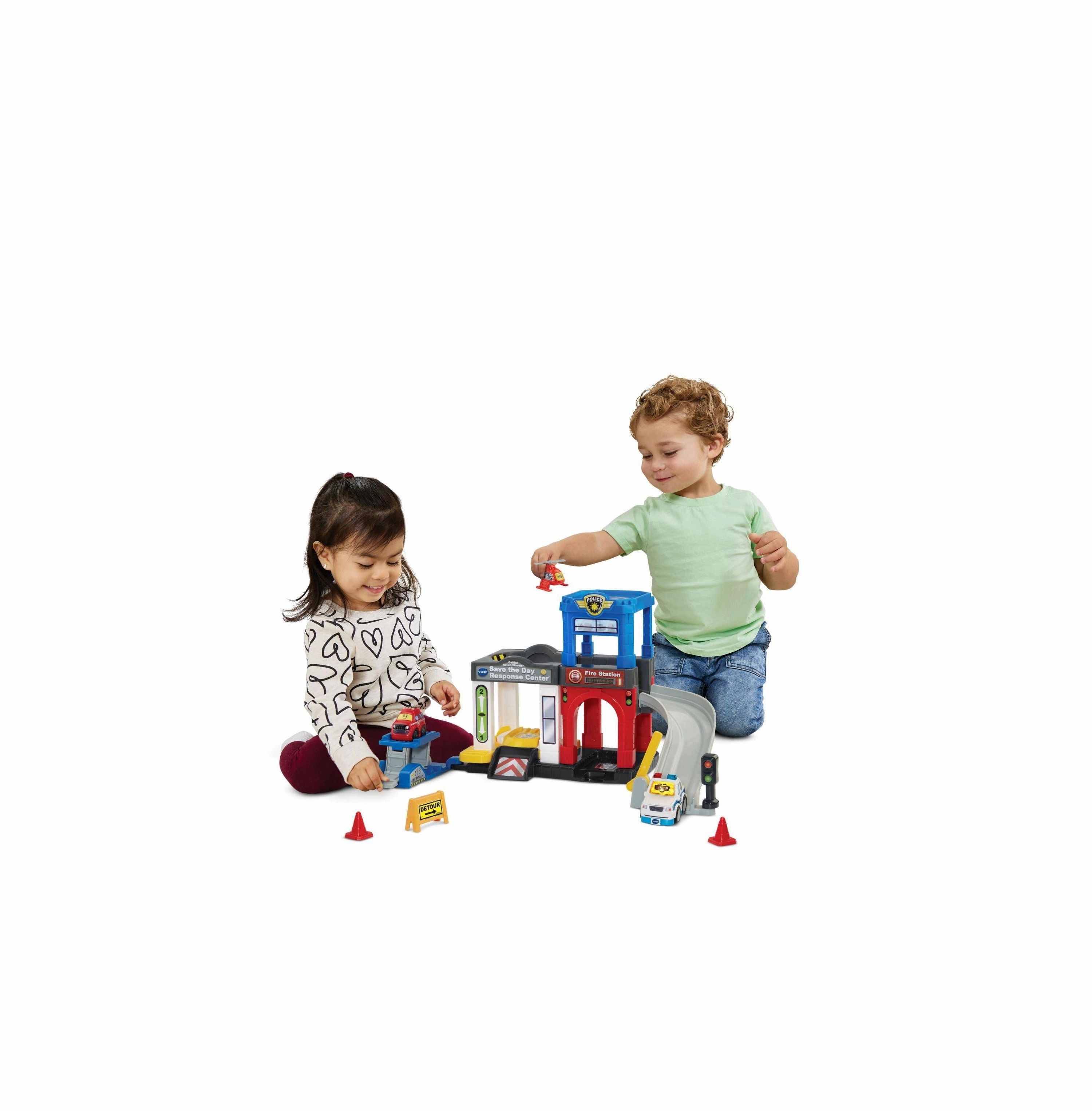 Heroic Hideout Action Playset - Fire Station & Police Tower