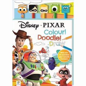 Hinkler Disney Pixar Doodling Fun Pencil And Eraser 5 Pack