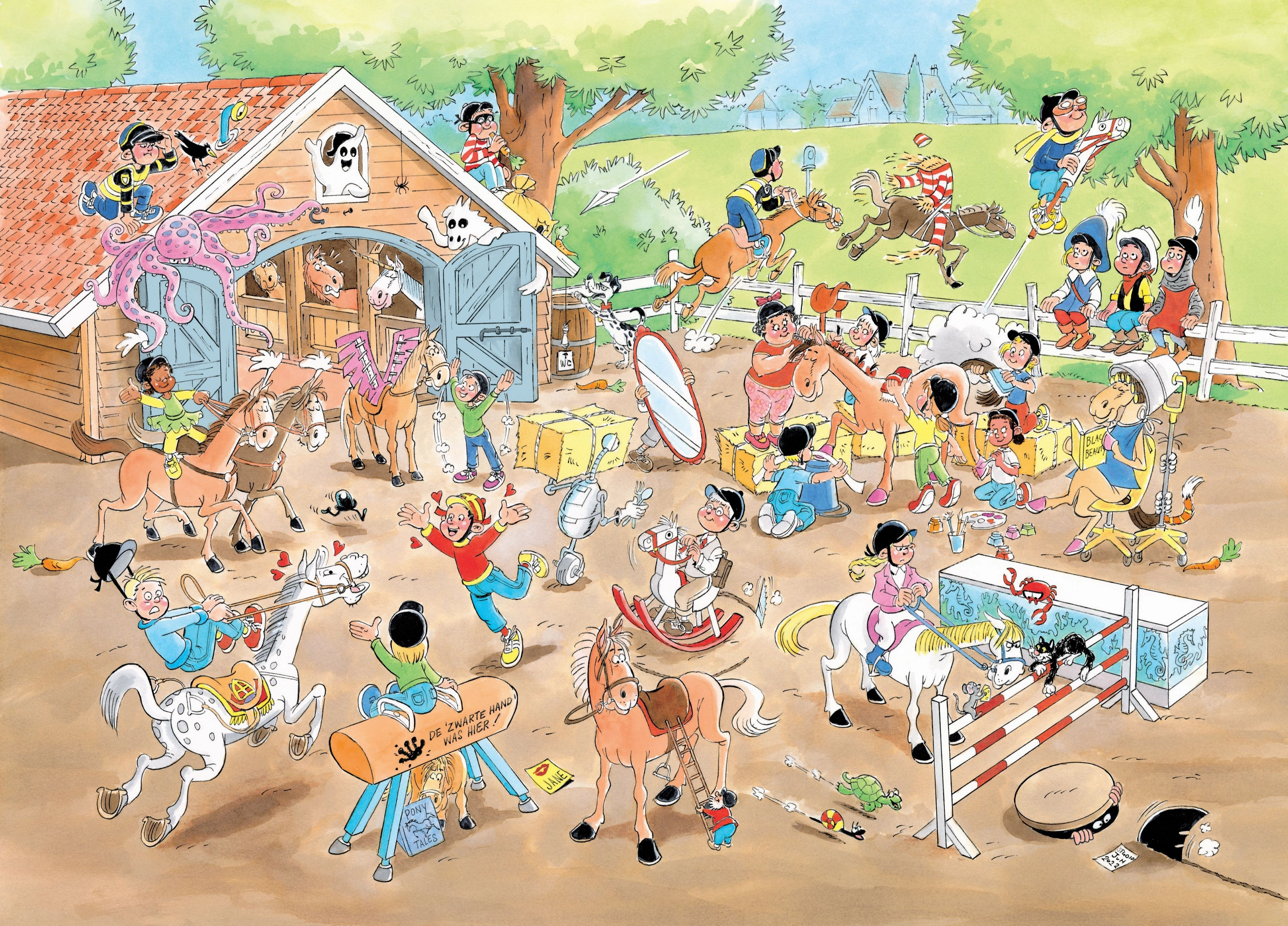 Holdson Mini Jan Van Haasteren The Riding School 100 Piece Comic Puzzle