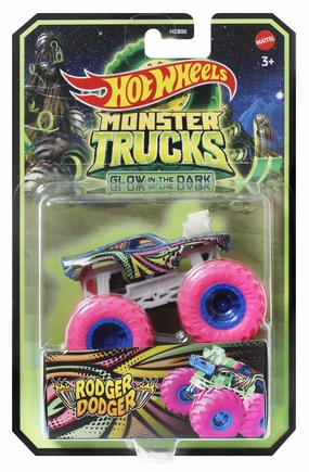 Hot Wheels 1:64 Glow In The Dark Monster Trucks Rodger Dodger