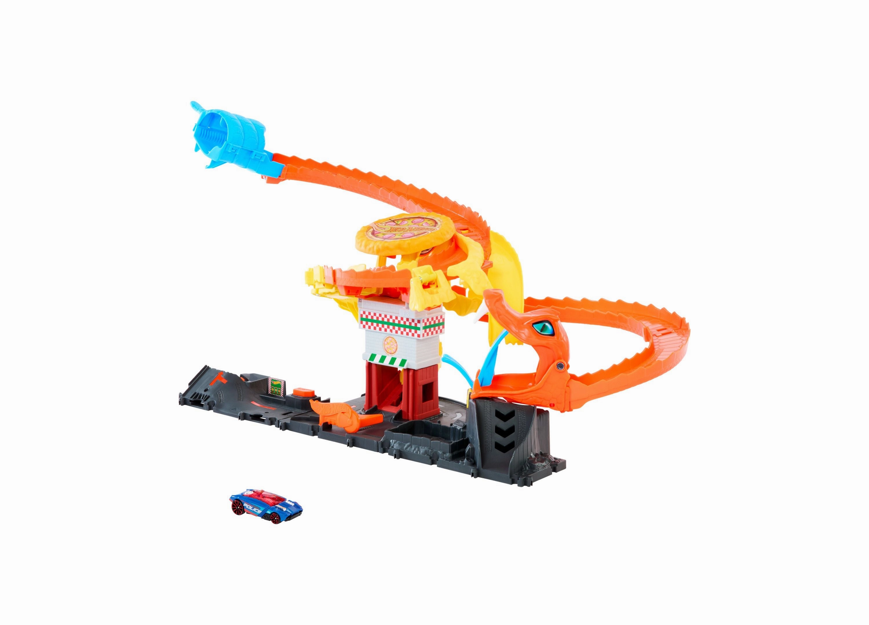 Hot Wheels City Pizza Slam Cobra Attack 1:64 Scale Playset