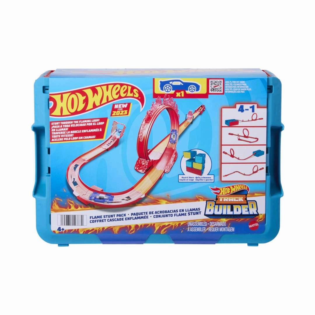 Hot Wheels Fire-themed Track Building Set with Track Set And 1 Hot Wheels Car for Ages 4 