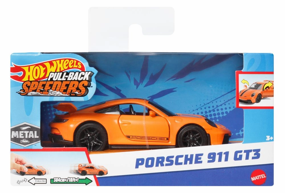 Hot Wheels Pullback Single - Porsche 911 GT3