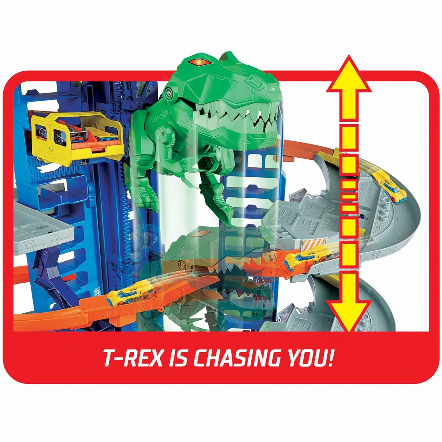 Hot Wheels Ultimate Garage Track Set with 2 Toy Cars with Multi-Level Side-by-Side Racetrack, Storage for 100  1:64 Scale Vehicles For Kids Ages 5 And Up