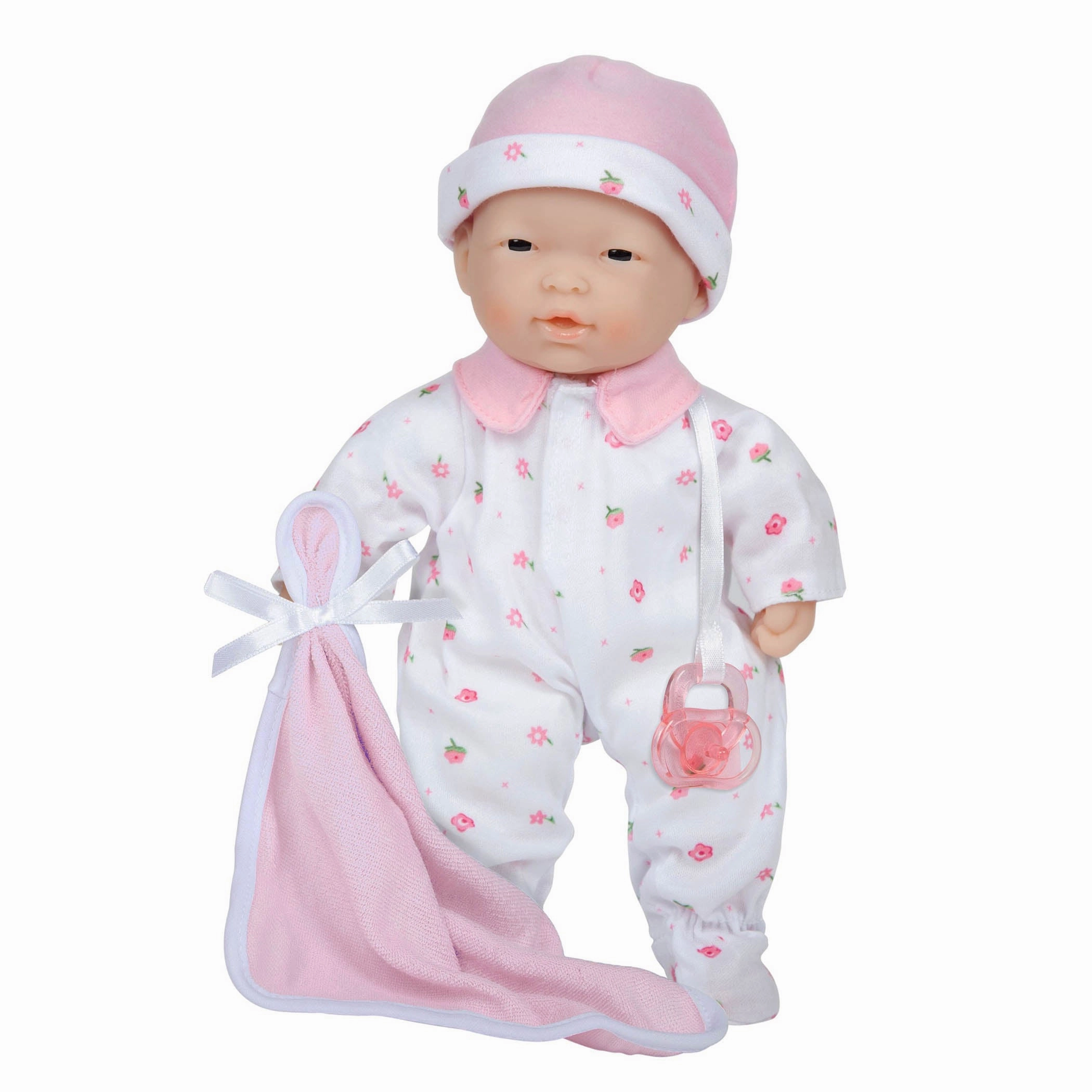 JC Toys La Baby - 11-inch Soft Baby Doll with Pink Outfit and Accessories